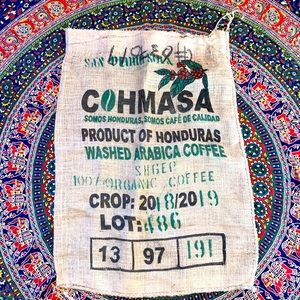 Burlap Honduras Coffee Bean Sack. 39”x 27”
